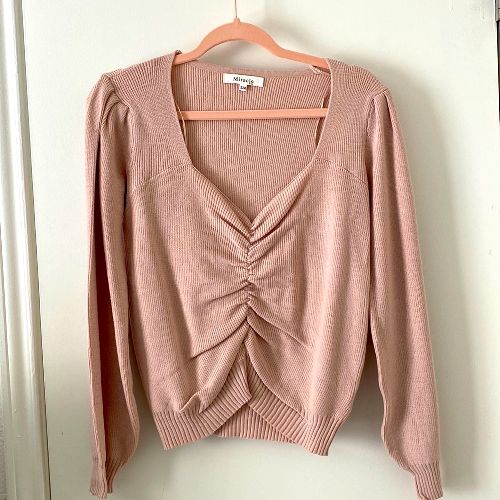 NEW Blush Light Sweater w/ Ruched